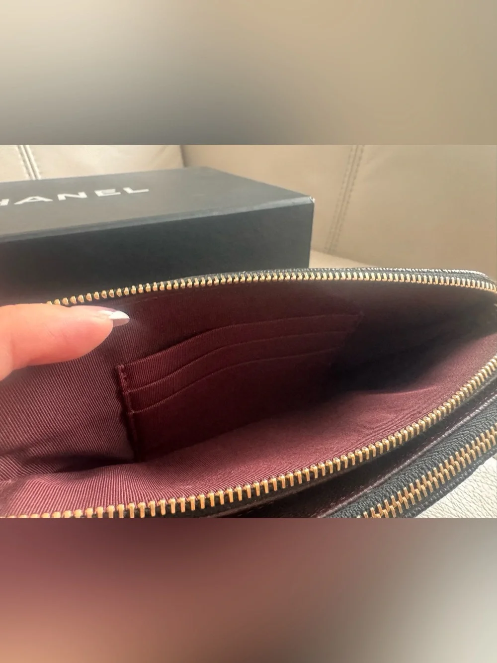 CHANEL Black Quilted Leather Clutch/Wallet on Chain with Gold-Tone Hardware - Picture 11 of 16